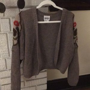 embroidered vintage cropped cardigan